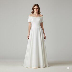 Vintage Ivory Satin Wedding Gown NWT